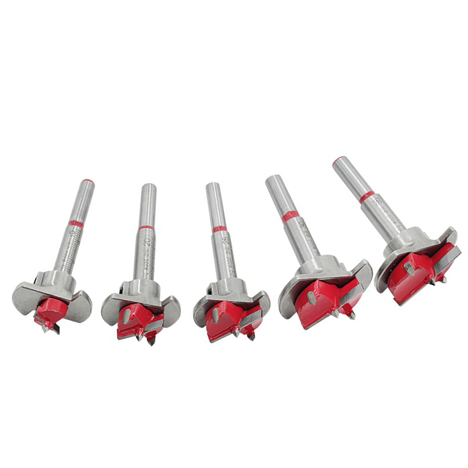 5Pcs Adjustable Woodworking Hinge Hole Drilling Boring Bit 15-35mm Tungsten Carbide Wood Hole Saw Auger Opener for Woodworking