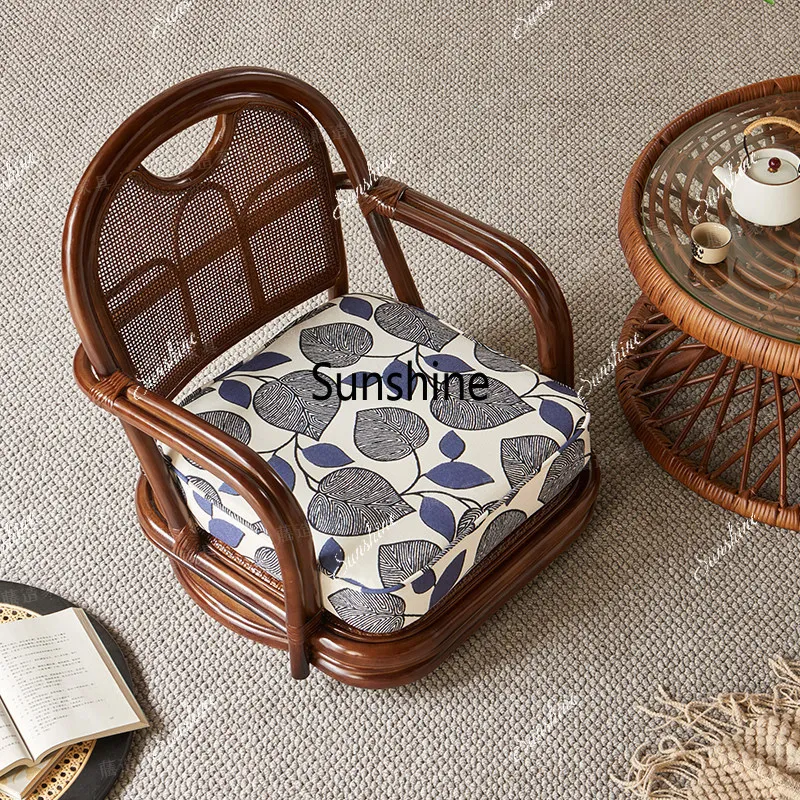 Japanese rattan simple tatami small tea chair
