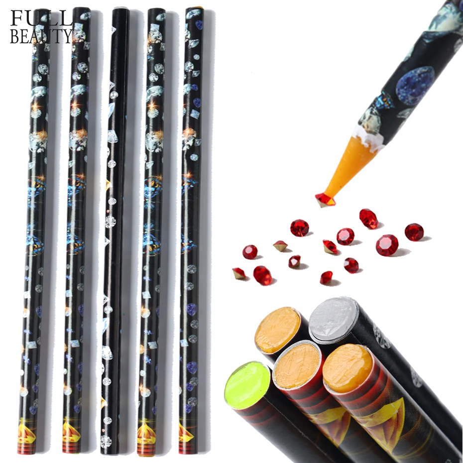 Инструмент для дизайна ногтей, инструмент для дизайна ногтей, ручка с кристаллами, карандаш, алмазный сборщик для ногтей, аксессуары для маникюра, сделай сам, дизайн со стразами, деко