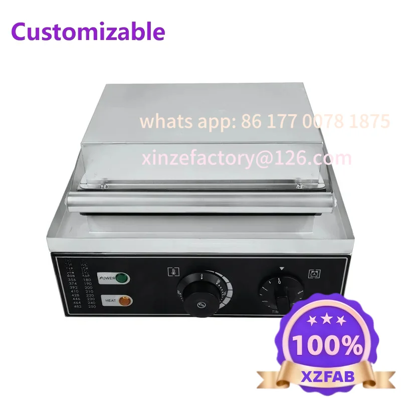 Customizable Commercial Electric Adjustable Temperature Single Head Grid Waffle Machine Non-stick Coated Waffle Machine