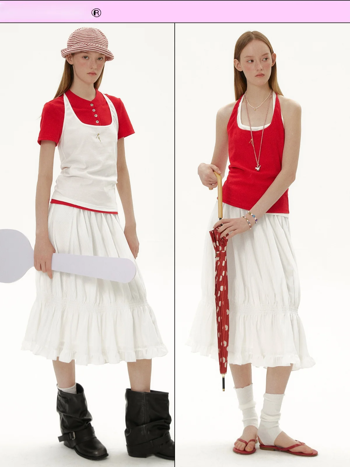 

Neon Wilderness Retro Pure White Pleated Texture Midi Skirt High Waist A-Line Half-length Women's Dress Spring 2026