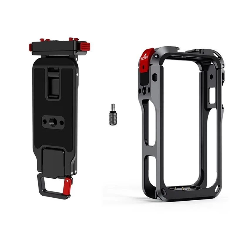 Hot Selling-Protective Frame Metal Rabbit Cage Kit With Lens Cover& Magnetic Quick-Release Foldable Tripod For Insta360