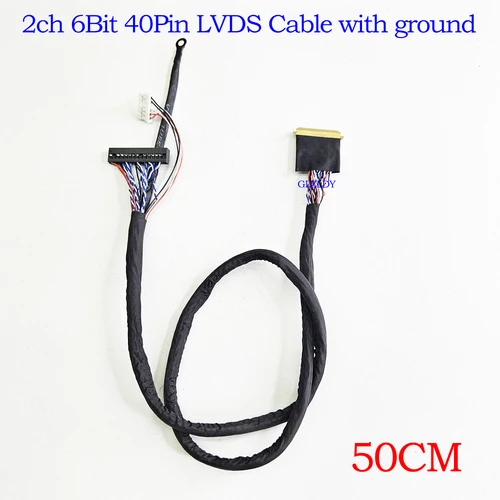 Imagen 1 del producto Pantalla Universal LVDS de 30cm/50cm, 2 canales, 6 bits, 40P, Cable de placa de controlador LCD de 0,5mm, paso de Pin para pantalla LCD modificada DIY