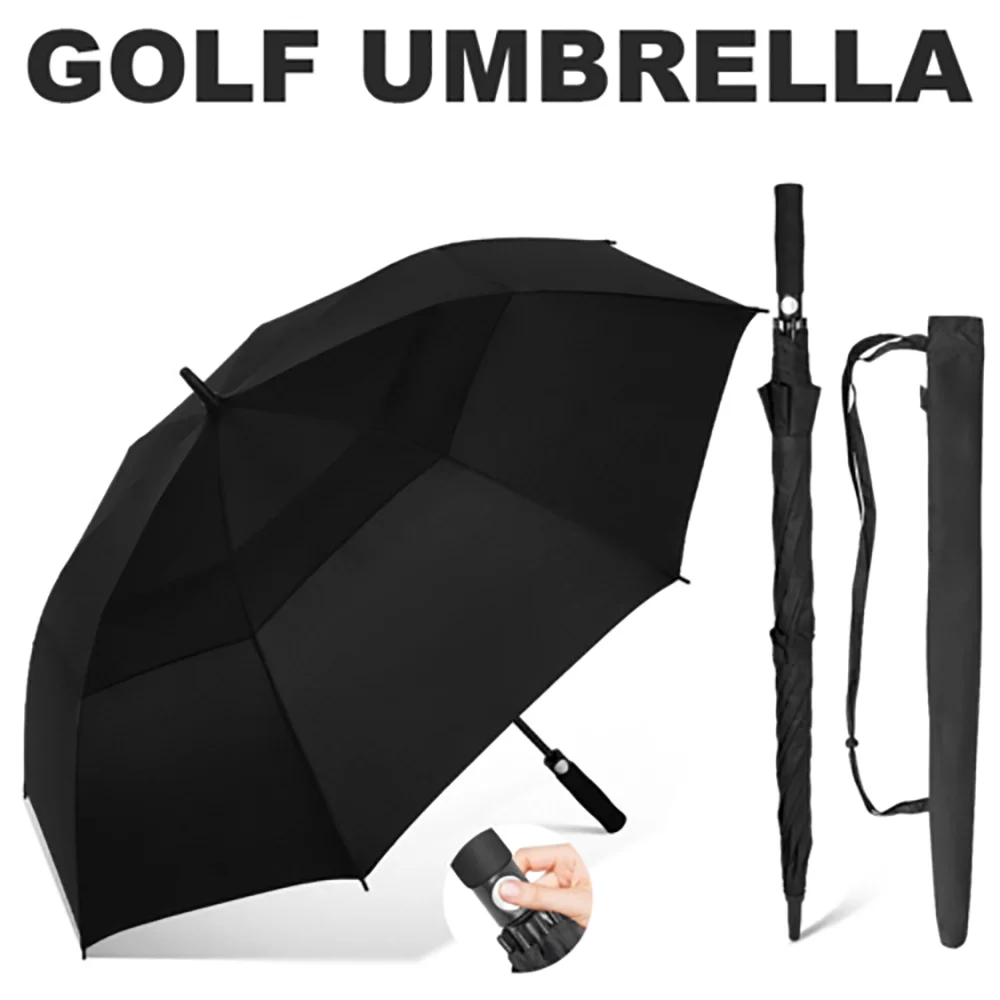 Extra Large Golf Umbrella Automatic Open Windproof Waterproof Dual Canopy Storm