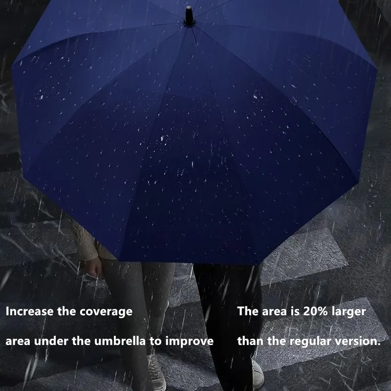 Automatic Steel Frame Straight Long-handled Umbrella Enlarged Thickened and Reinforced Sunny and Rainy Dual-purpose Umbrella