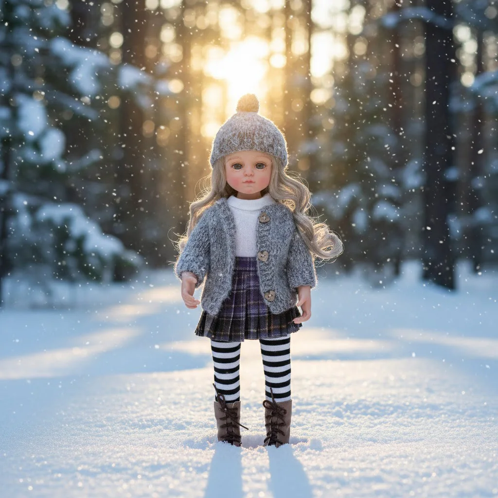 Cloveray 18-Zoll-Ganzkörper-Vinyl-Puppe, realistische Vinyl-Puppe, supersüß, mit Sommersprossen, Vinyl-Puppe, handgefertigt, hochwertiges Spielzeug für Kinder, Weihnachtsgeschenk