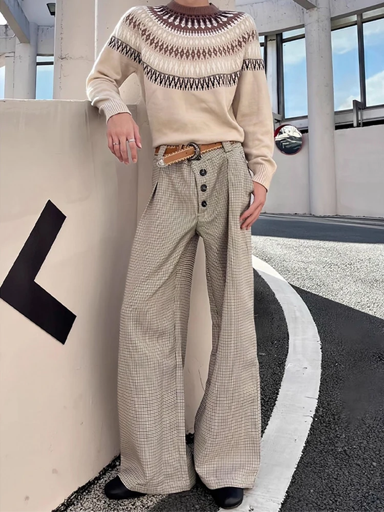 メンズ秋ルーズフィットパンツナイフストレートレッグカジュアルパンツボタン留め快適な柔らかい生地ファイオンブランド