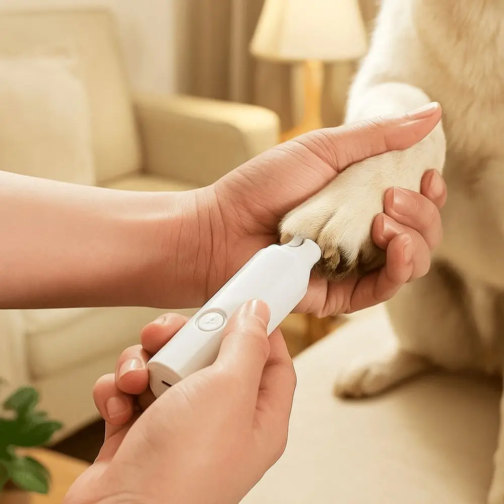 USB شحن الكهربائية الكلب طاحونة الأظافر مصباح ليد عملية هادئة مطحنة أظافر الحيوانات الأليفة المهنية 2 التروس سرعة باو طاحونة