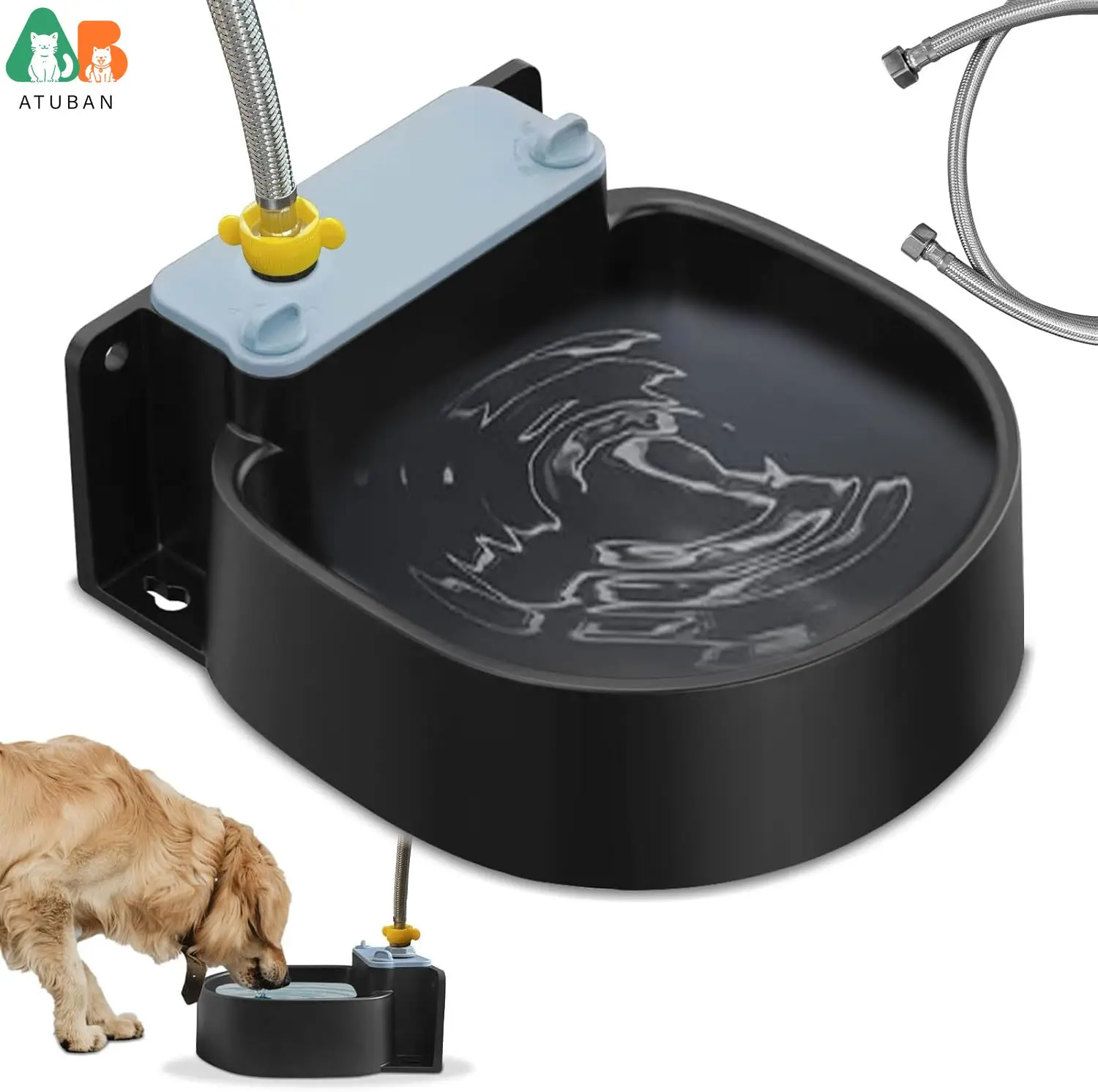 

Automatic Dog Water Bowl Wall-Mounted,2.2L Large Capacity Dog Water Basin Dispenser,Outdoor and Indoor Pet Water Bowl,for Cows