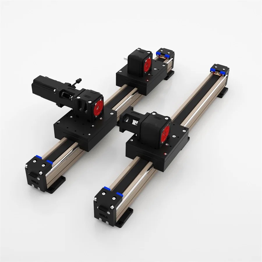 Linear robot with motor mounted on moving slider