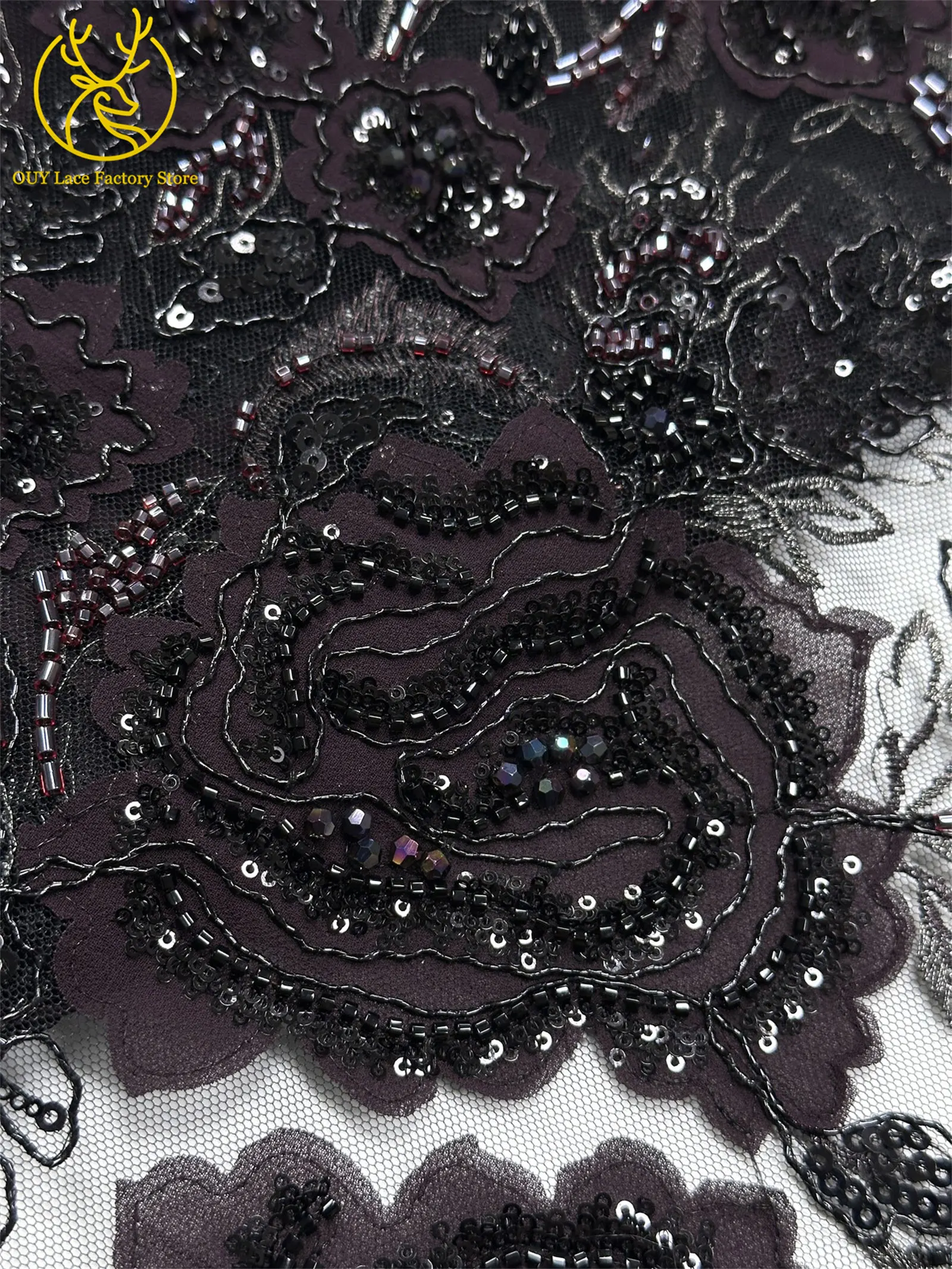 Modische Elegante Französische Brautkleid-Spitze mit Stickerei und Perlen 2026 Hochwertige Nigerianische Afrikanische Pailletten-Spitze für Hochzeitskleider – Detail 32