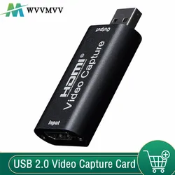 Tarjeta de captura de vídeo 4K con USB 2,0, grabador de vídeo compatible con HDMI, caja de grabación en vivo para PS4, XBOX, teléfono, juego, DVD, cámara HD