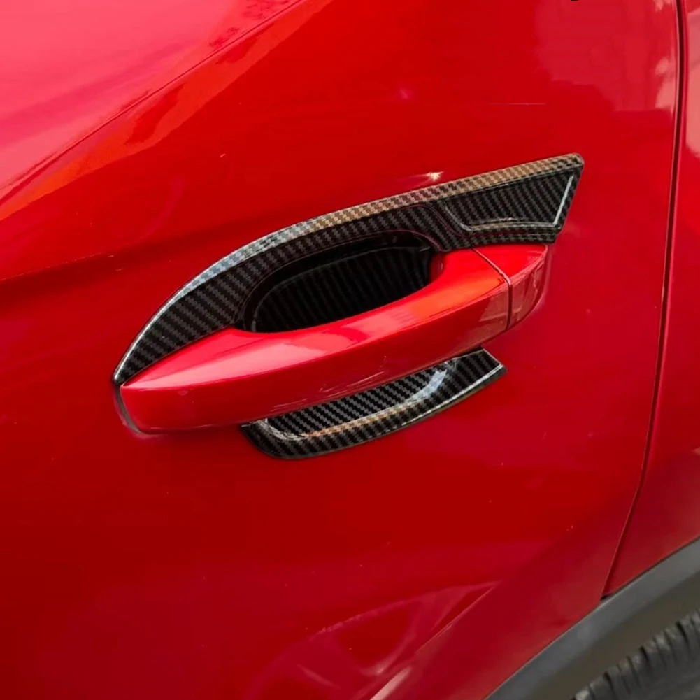 

High Quality For MG ZS 2024 Car Exterior Door Handle Bowl Cover Trim Protector Accessories ABS Carbon Fiber