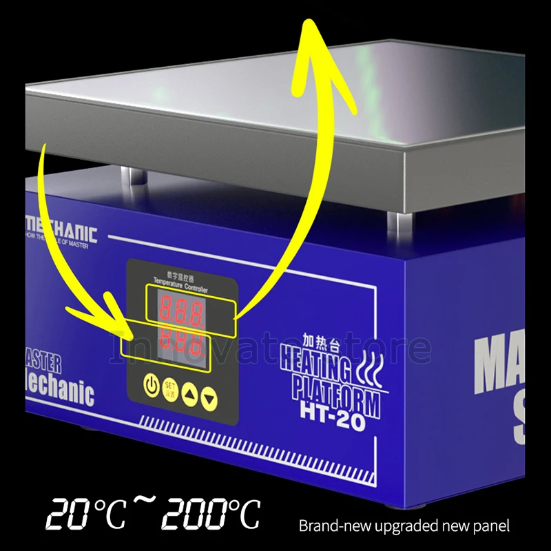 Tavolo riscaldante MECCANICO HT-20 Doppio display digitale intelligente a temperatura costante per la riparazione della piattaforma di calore PCB del telefono cellulare