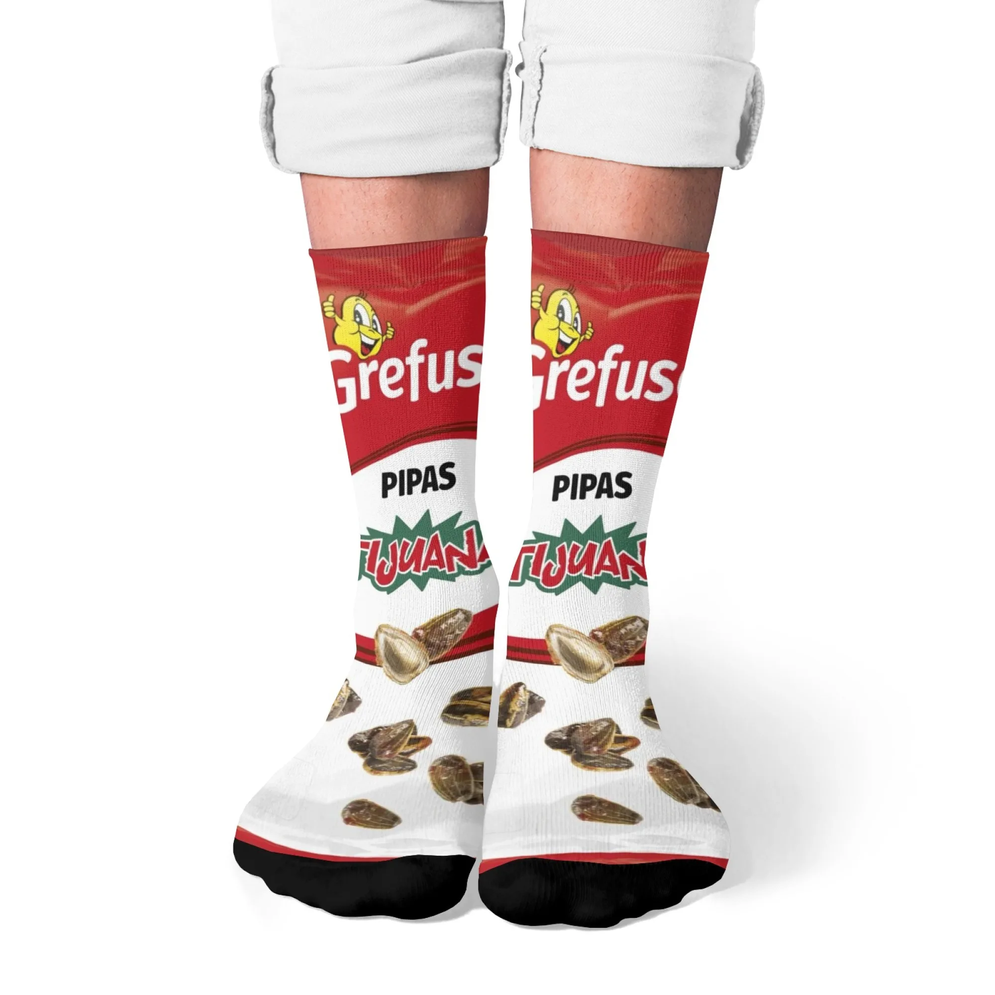 مضحك الجدة Grefus Pipas وجبة خفيفة طاقم الجوارب Tijuana وجبة خفيفة التفاصيل مع نغمات التعبئة والتغليف للجنسين الجوارب للارتداء اليومي ومحبي الغذاء