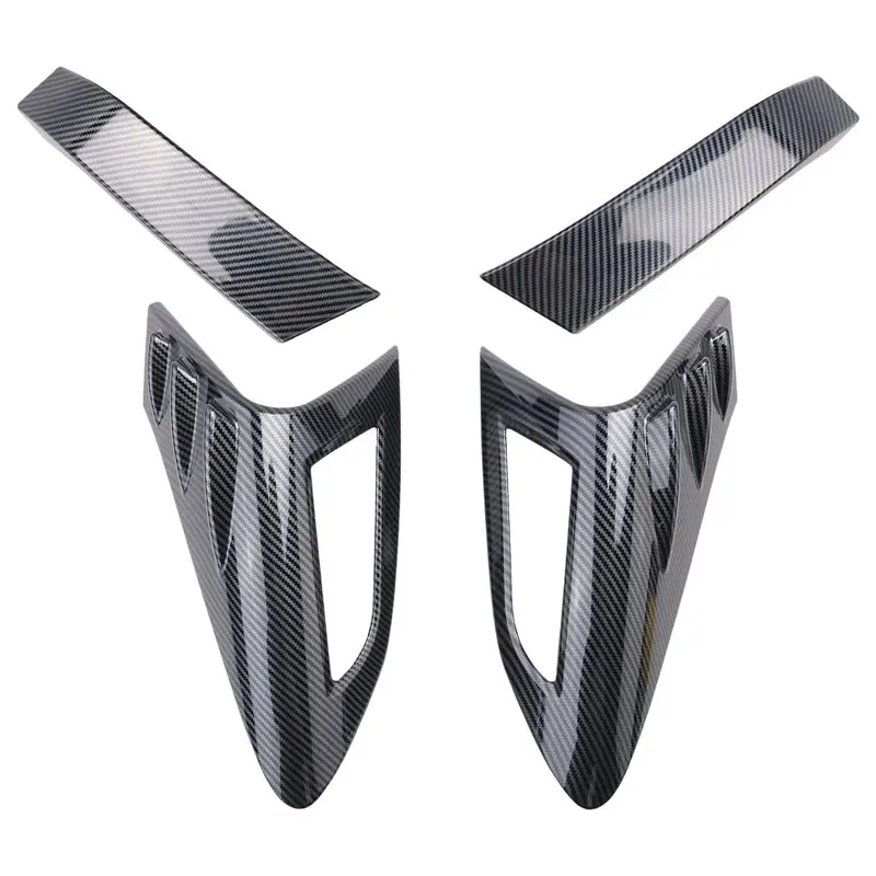 Multi-Purpose 4Pcs Carbon Fiber Style Rear Back Lamp Tail Light Cover Trim For Fit Toyota CHR C-HR 2016-2018