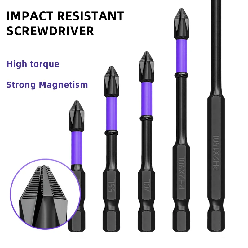 5/6Pcs D1 Anti-Slip and Shock-Proof Bits Screwdriver Bits,High Hardness Strong Magnetic,Impact Resistant Drill Bit Set