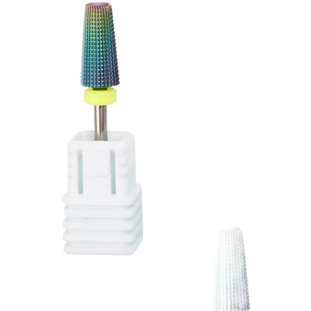 Rainbow Plated Steel Grinding Bit for Nail Shaping Polishing Buffing and Cuticle Work on Salon Grade Equipment