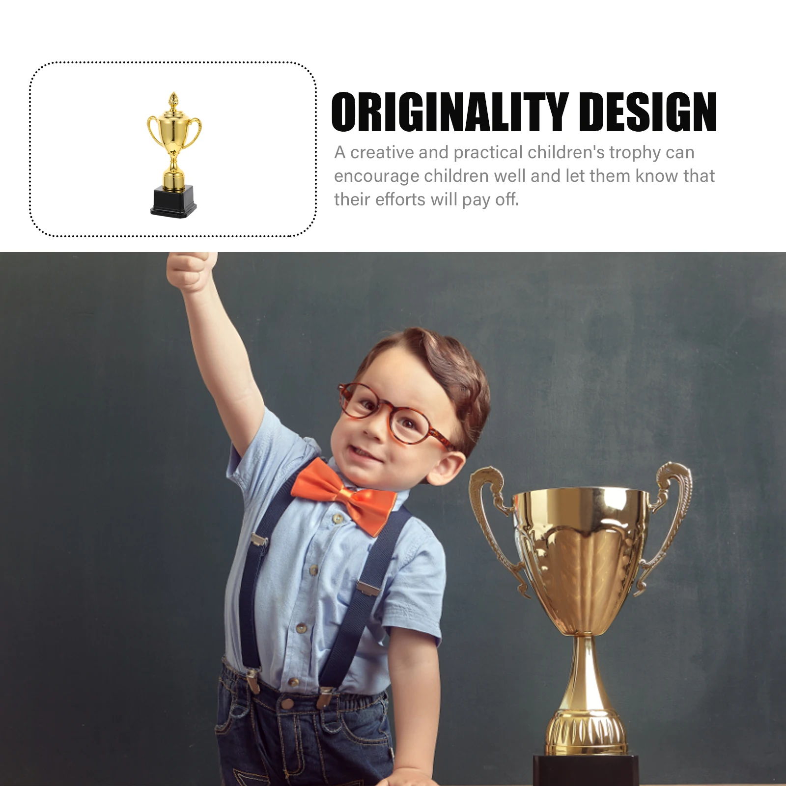 

1pcs Creative Kids Plastic Award Cup Decorative Prize For Competition Company Event Durable Smooth Surface Encouragement Reward