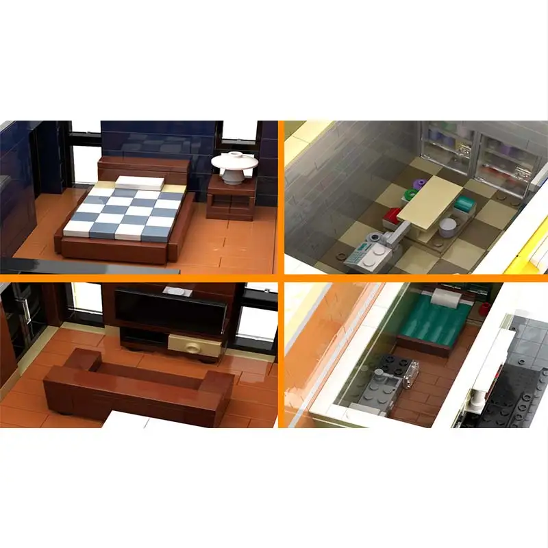 MOC العمارة الحديثة الشهيرة المشهد الزاوية ديلي البقالة بنة التجمع نموذج الأصالة الطوب لغز اللعب هدية عيد الميلاد