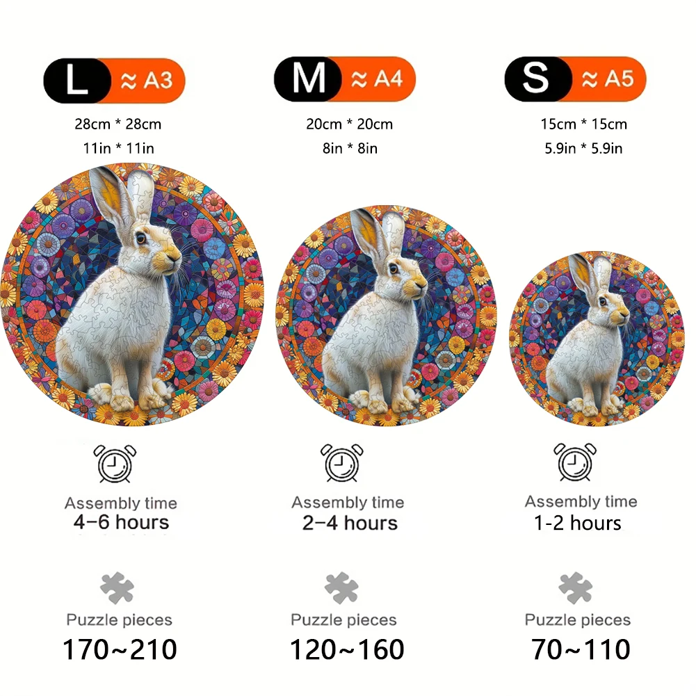 Rabbit Intelligence Cube Building Blocks Wooden Puzzle Animals Wood Parent Child Interaction Craft Toy Family Games for Children