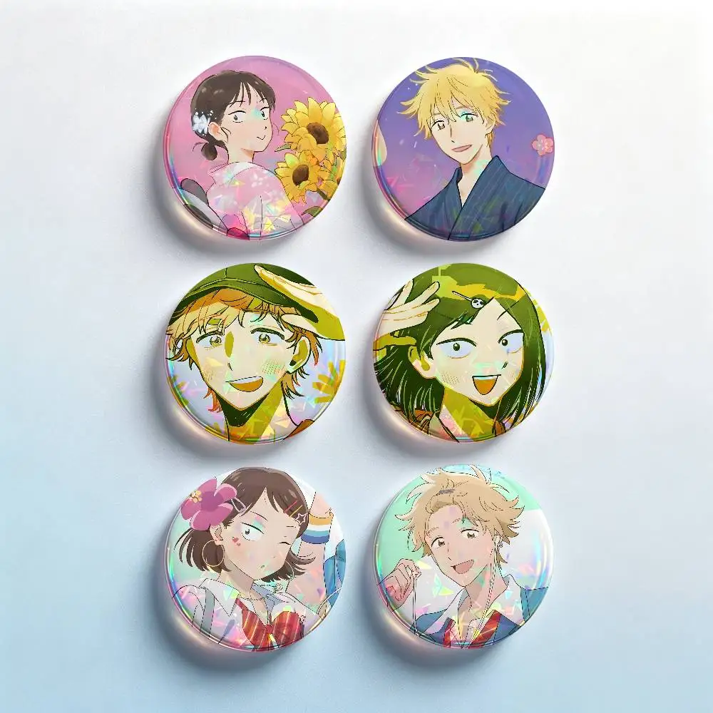 MitsuShima S-Skip and Loafer 2 Pieces Badge Set Icons Badges Creative Meme Figure Round Tinplate Brooch Bag Clothes Accessories