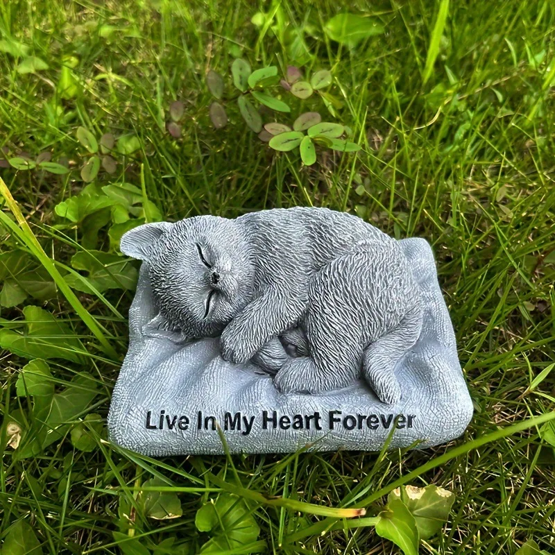 

Resin Material Cat Statue Pet Tombstone Ornament Commemorative Item Garden Decoration
