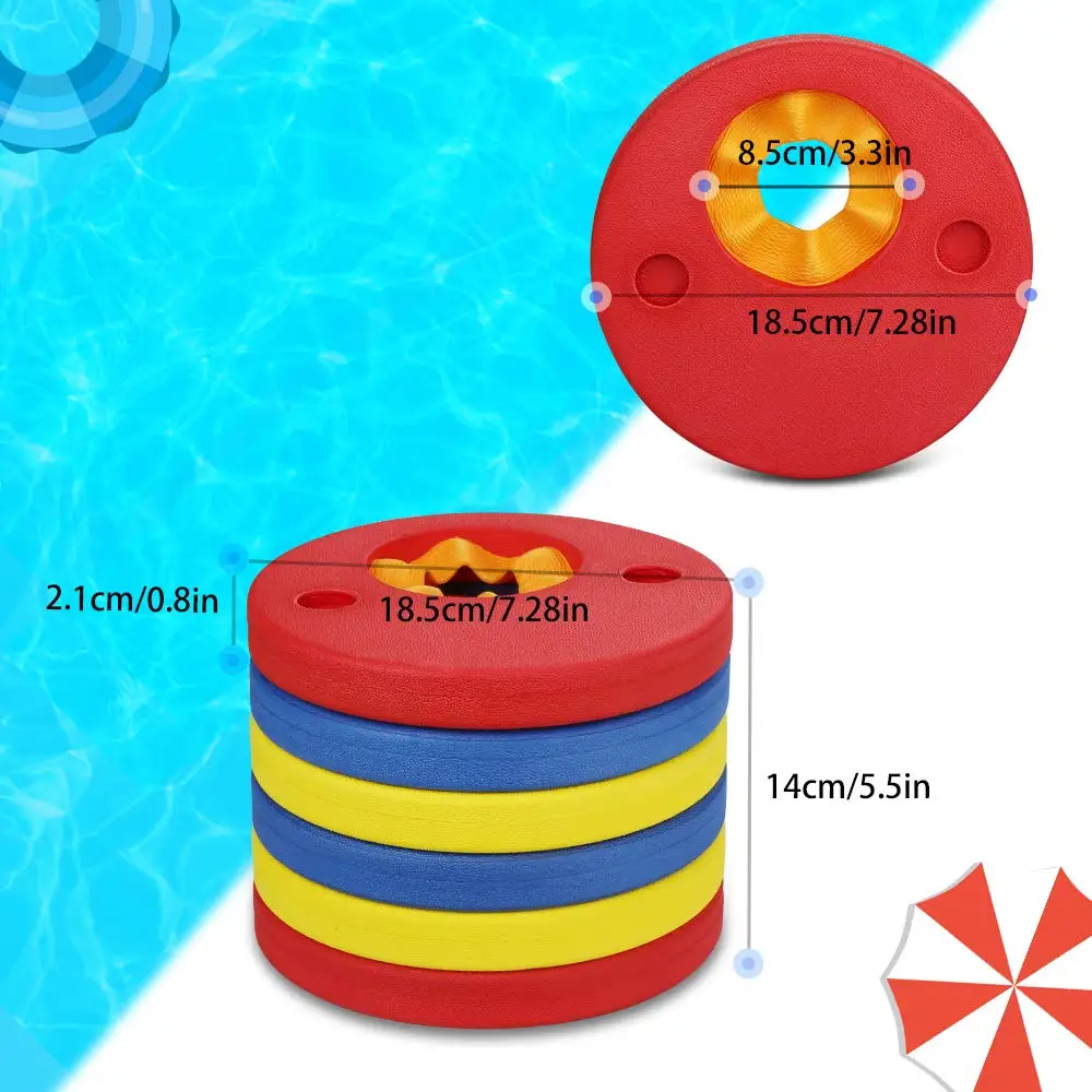 6PCs/ Pack EVA Foam Swim Discs Arm Bands Floating Sleeves Inflatable Pool Float Board Baby Swimming Exercises Circles Rings