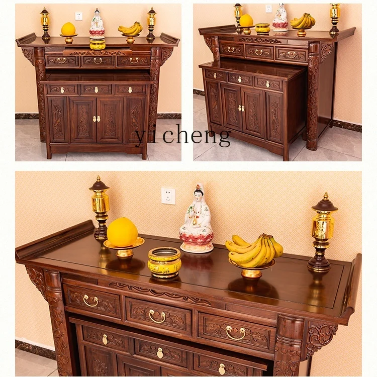 Tqh solid wood table set cabinet Buddhist platform Shentai household economical modern simple