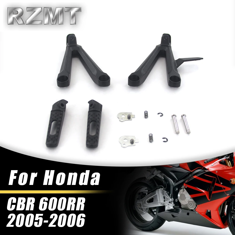 Motocicleta Kit Suporte de Montagem Dobrável, Pedal traseiro Pedal, Peças de Acessórios, Preto, Prata, HONDA CBR-600RR 2005-2006