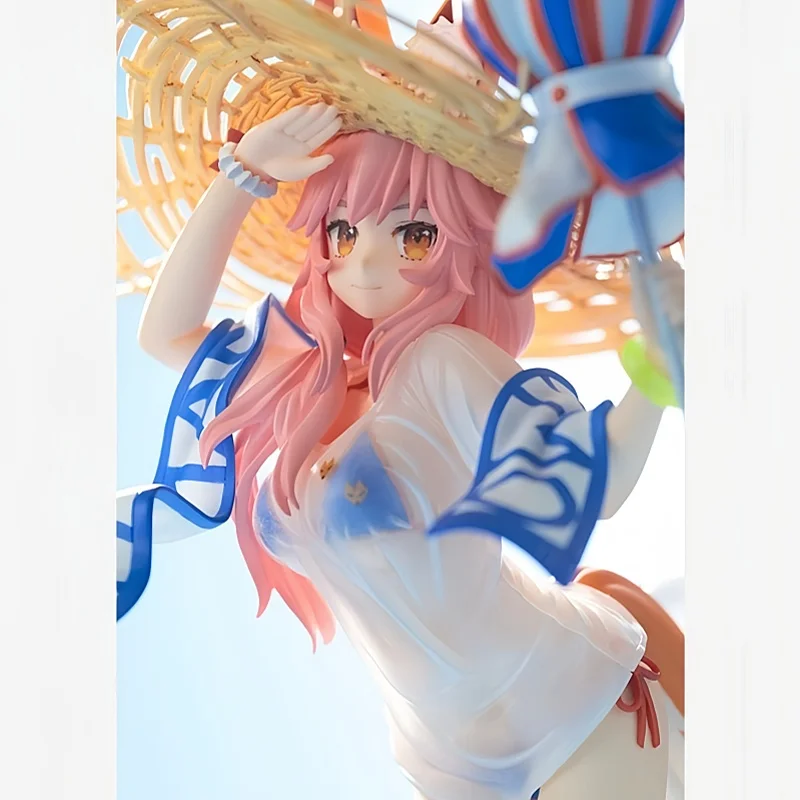 Genuine Anime Toy Tamamo No Mae Series Manga Character Tamamo No Mae Figurine Model Collection Swimsuit Long Gun Girl Gift