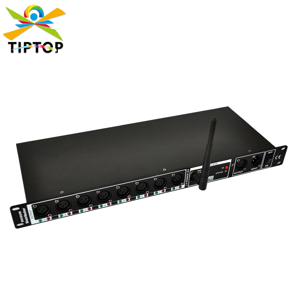 TIPTOP TP-D1331 Wireless DMX512 Spliter Input/output: XLR Pin3 /Optional:XLR Pin5 1U Assemble Size  Communication 300m 110V-220V