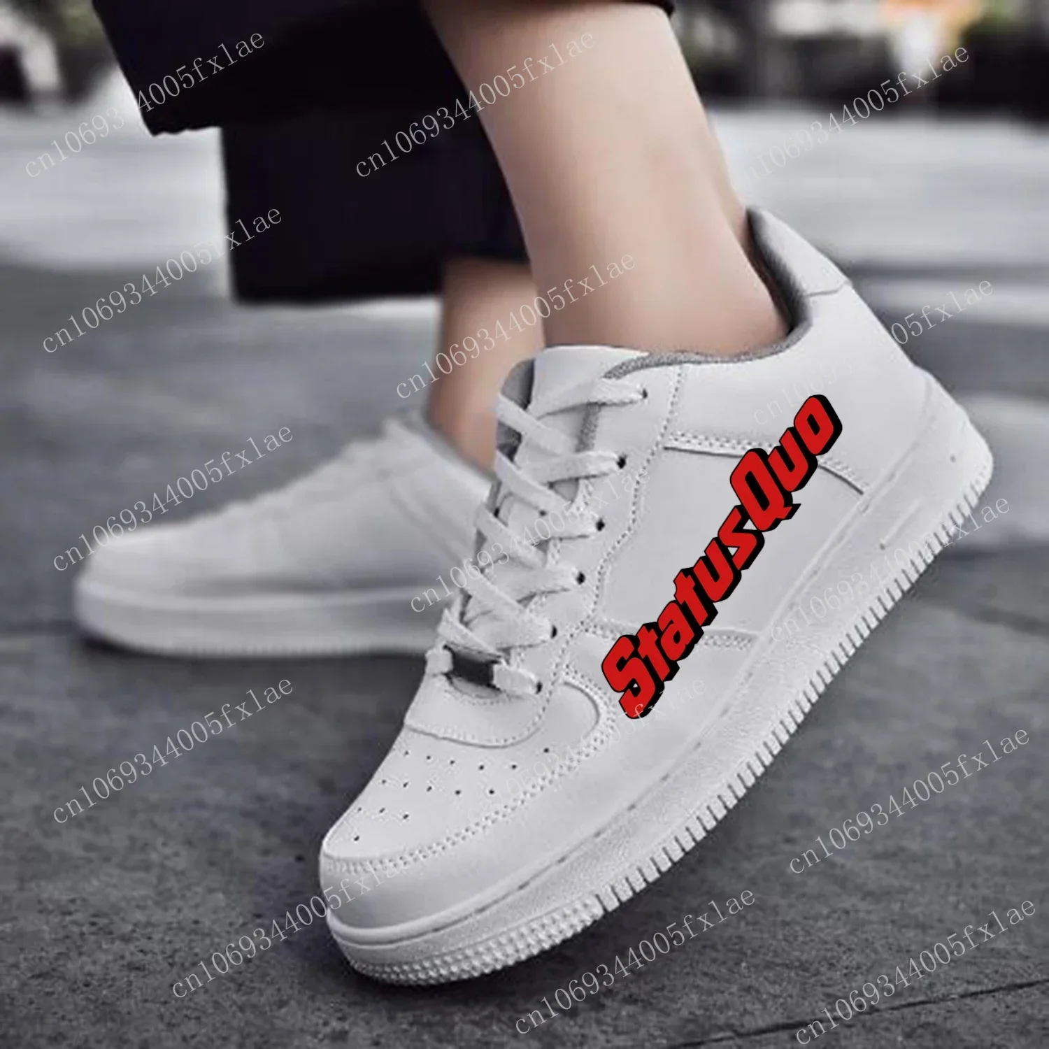 

Status Quo AF Basketball Mens Womens Sports Running High Quality Flats Force Sneakers Lace Up Mesh Customized Made Shoe White