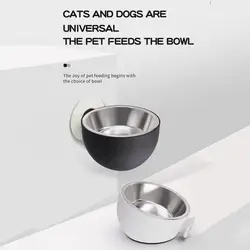 Wall Mounted Cat Food Bowl Stainless Steel Anti-Spill Magnetic Dog Food Bowl Removable Wall Mounted Elevated Puppy Food Bowl