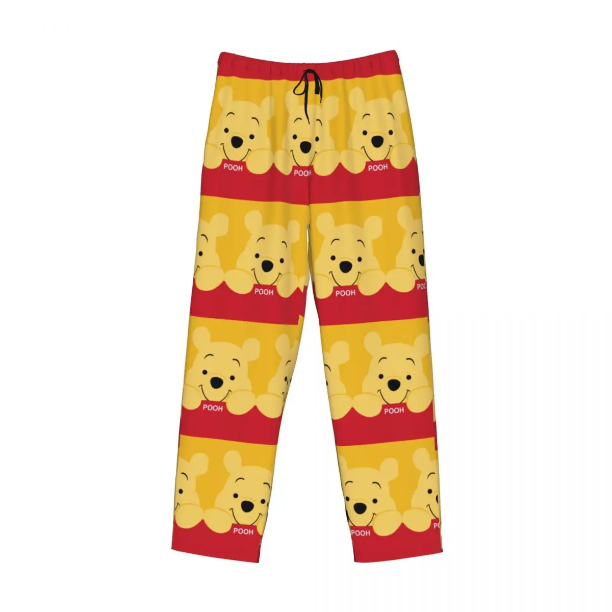 Custom Printed Winnie The Pooh Pajama Pants Men Kawaii Cartoon Sleep Sleepwear Bottoms with Pockets