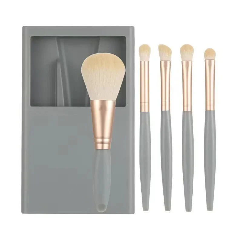 5Mirror Box Makeup Brush New Window with Mirror Eye Shadow Brush Lip Brush Blush Brush Portable Makeup Brush Suit Source