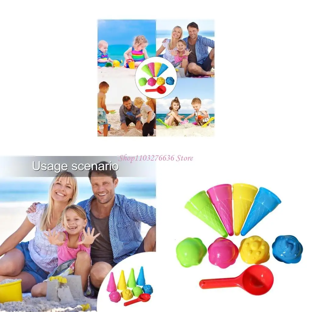 

R6FD Sand Toy for Toddlers Kids Ice Cream Sand Mold Ice Cream Maker Tool Sand Seaside Outdoor Play Game for Children