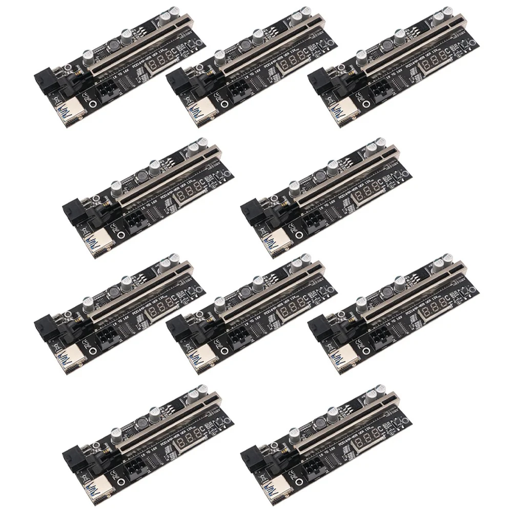 

10 Pcs VER12X Graphics Card Extension Cable PCIE Adapter Card 1X to 16X Graphics Expansion Card for Bitcoin GPU Mining