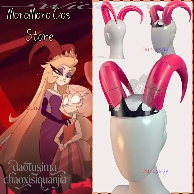 

Anime Lilithh 3D Polylactic Acid Props Accessories Hotel Hassbin Cosplay Demon Horn Black Crown Headwear Horror Halloween Cos