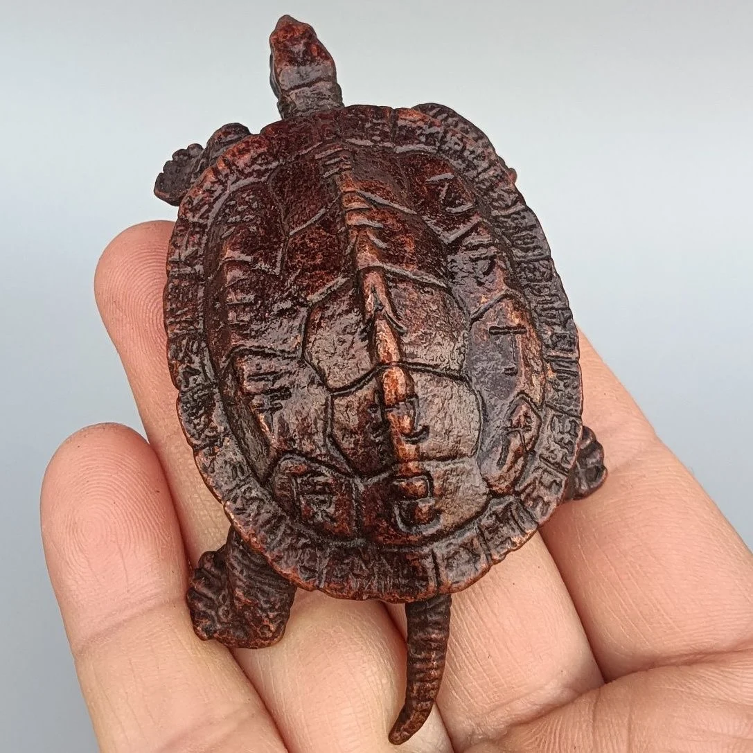 Sanyuan Tiangan solid copper turtle tea pet handles paperweights  bronzes. 5CM