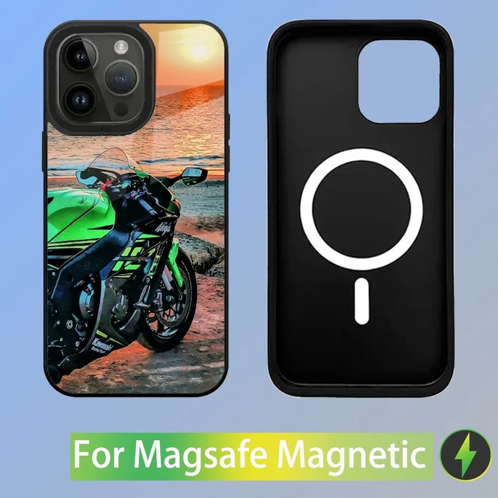 Motorcycles H-H2R Phone Case For iPhone 15,14,13,12,11,Plus,Pro,Max Mini K-Kawasaki Magsafe Magnetic Wireless Charging