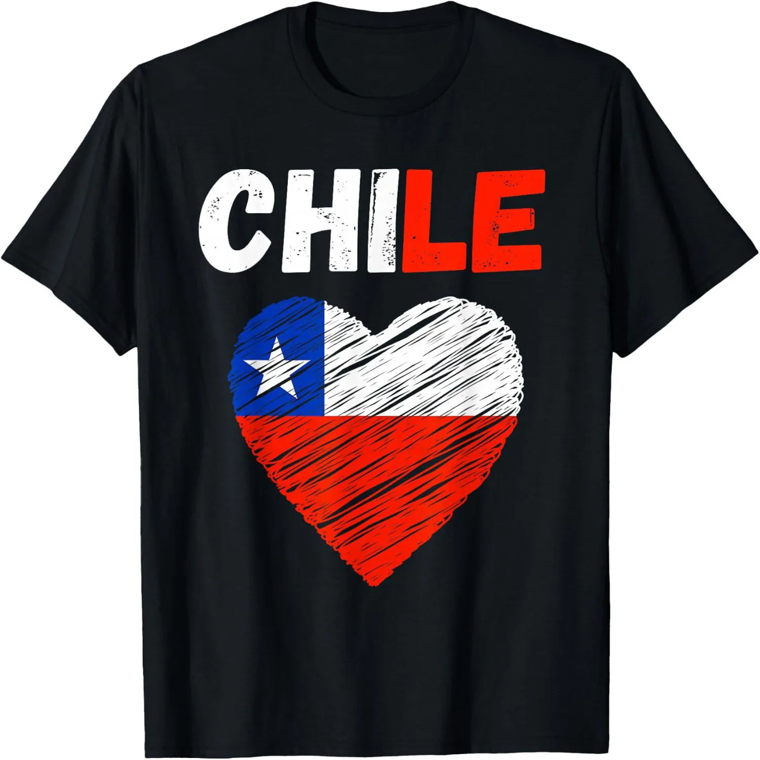 Chile Flag Holiday Chile Heart Chilean Flag T-Shirt graphic tee, unisex, 100% cotton,