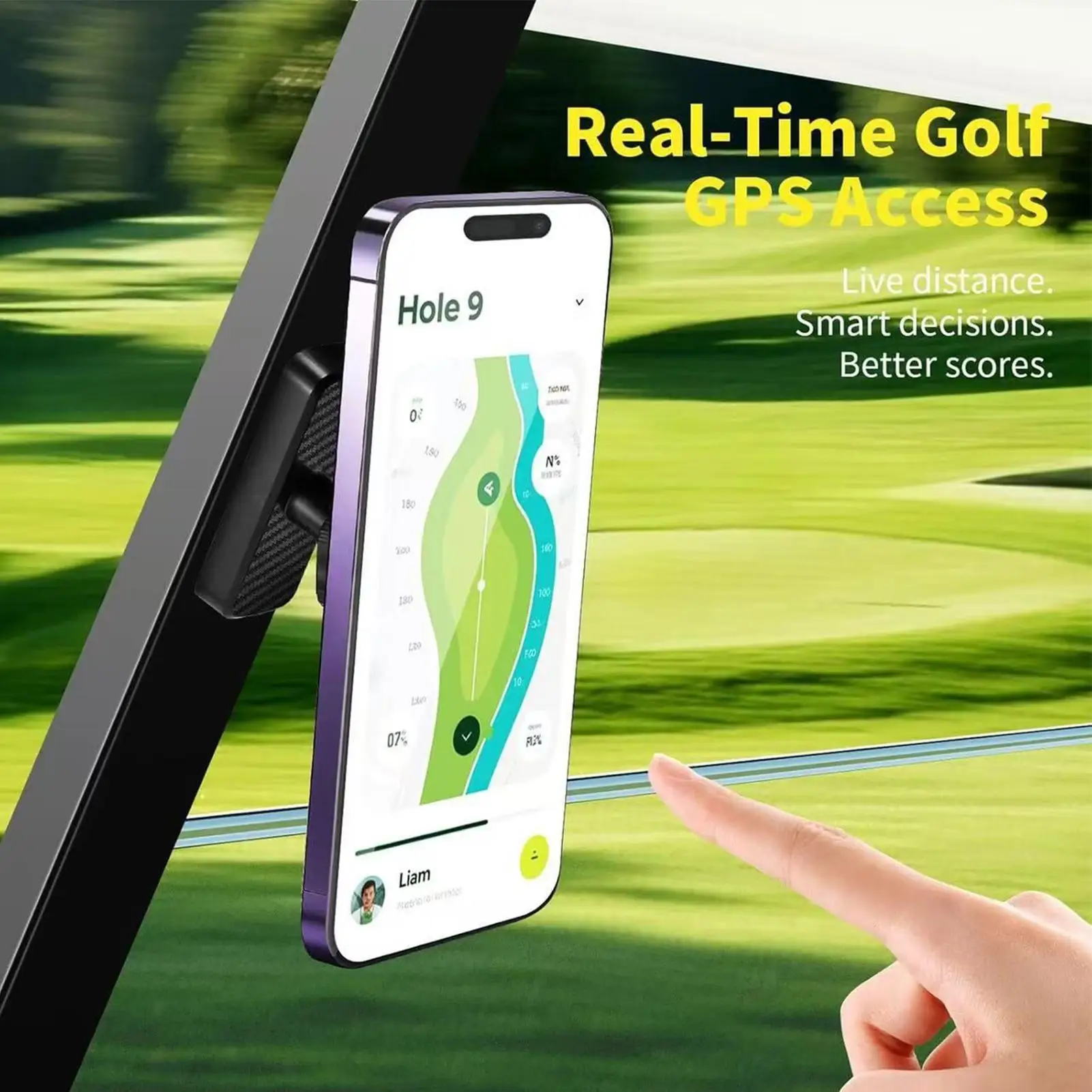 Golf Cart Magnetic Phone Mount Golf Cart Magnet Cell Phone Bracket Smartphone Mount On Course Accessories For Women Cyclists Son