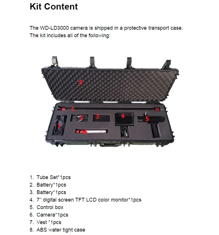 Equipo de rescate de terremotos WD-LD3000 Equipo de rescate marino Equipo de rescate de desastre