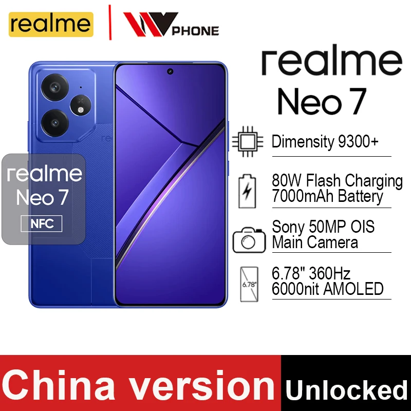 realme Neo7 5G Chinese Version Unlocked Smartphone Dimensity 9300 Plus 50MP OIS 6.78