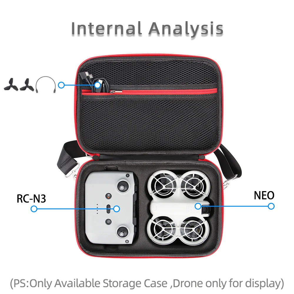 Para dji neo bolsa de armazenamento de transporte bolsa de viagem RC-N3 caixa remota portátil à prova de poeira capa integrada anti-corda cinta