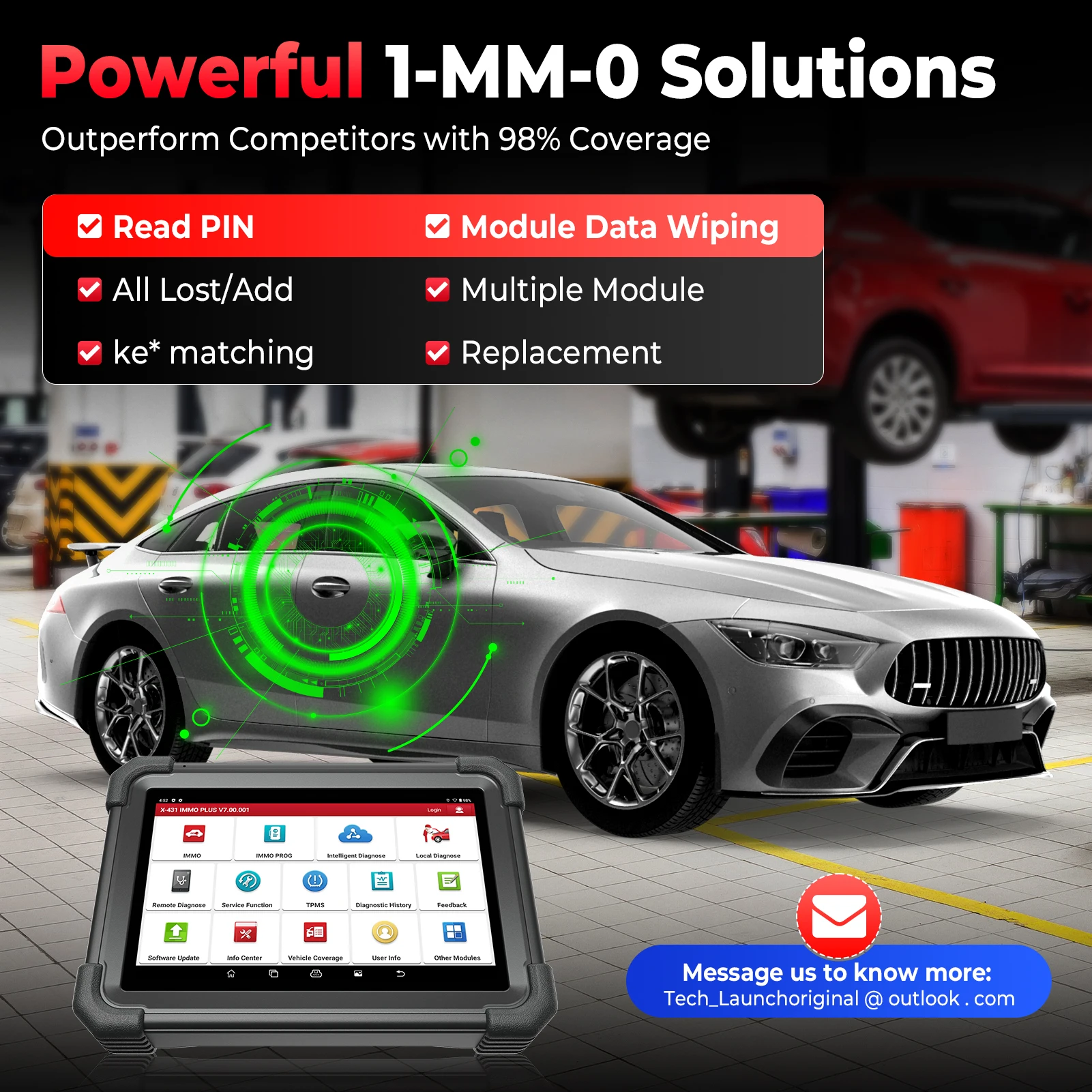 LAUNCH X431 IMMOPlus Car Key Programmer Programming Tool Automotive Diagnostc Scanner Autoscanner Auto Diagnost Immobilizer 2 Years Free Update