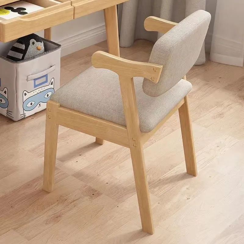 

Solid wood back chair Modern simplicity with armrests Computer chair Study desk Back chair Study room Office chair