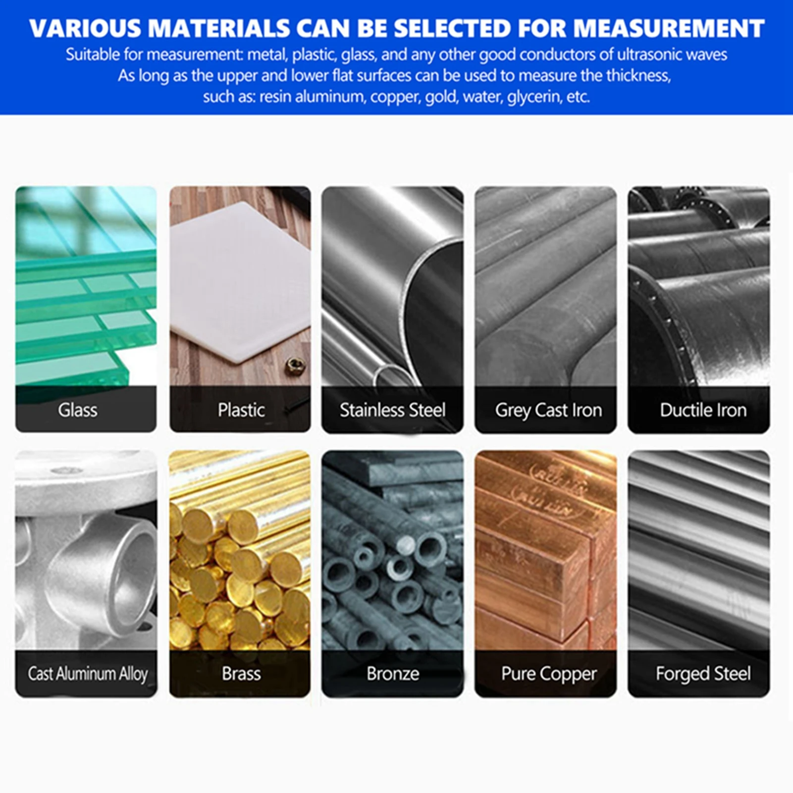 

SMART SENSOR Digital Ultrasonic Thickness Gauge Sound Velocity Meter Metal Depth Tester AS840 Digital Thickness Gauge