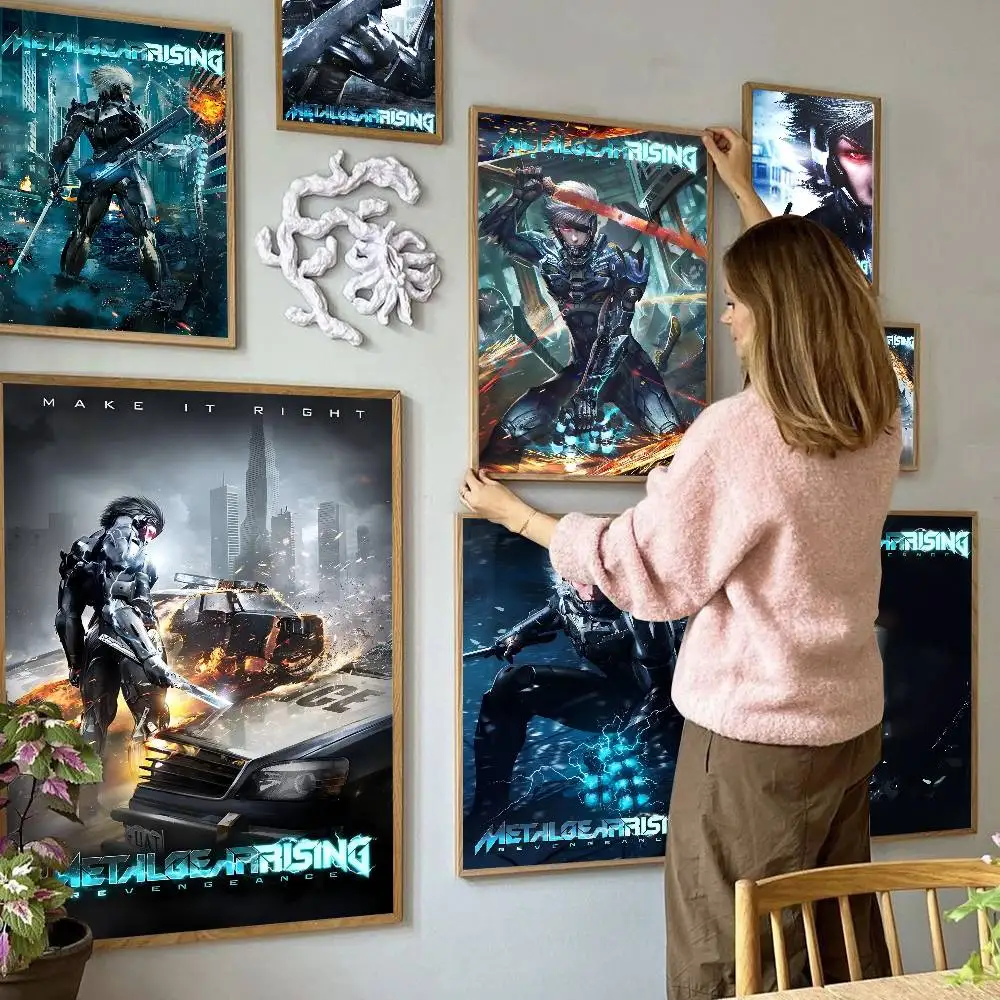 Metal Gear Rising Revengeance Vintage Anime Posters Sticky Whitepaper Sticker DIY Room Bar Cafe Kawaii Room Decor